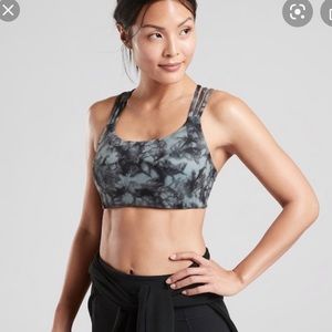 Athleta Black Tie Dye Hyper Focused Bra
